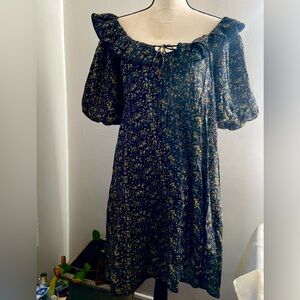 Black Floral Long Sleeve Dress